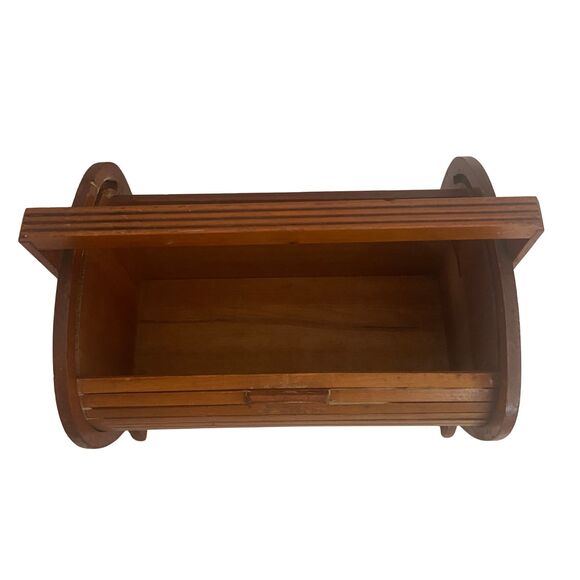 Vintage Cedar Wood Sewing Box w/ Rolltop Cover MCM 1960’s - Picture 5 of 8